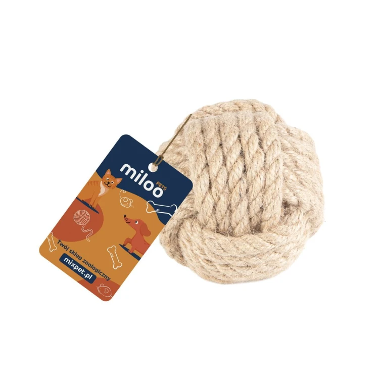 Piłka - naturalna zabawka, gryzak z włókna konopnego (L) - Miloo Pets