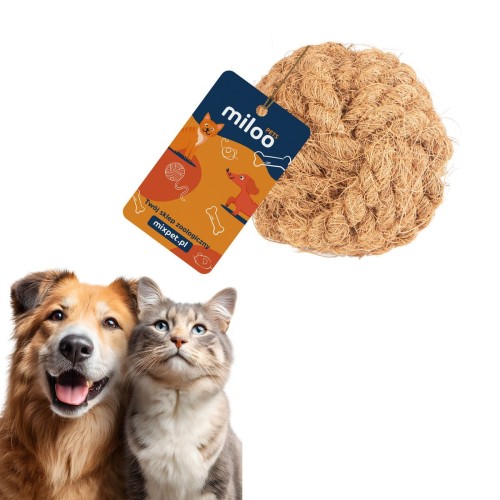 Piłka - naturalna zabawka, gryzak z włókna kokosowego (L) - Miloo Pets