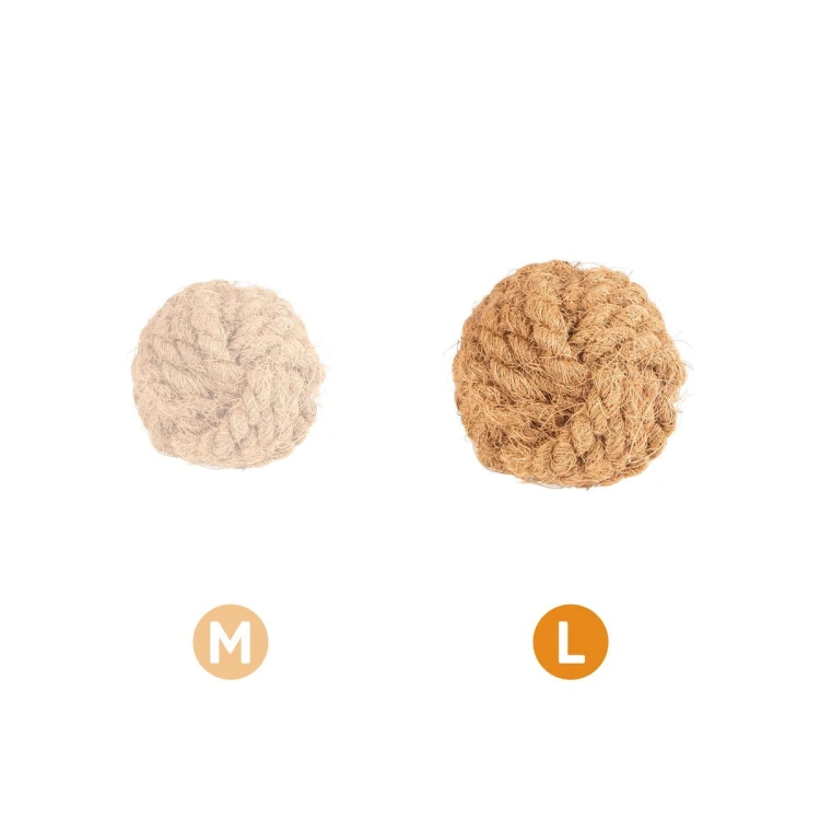 Piłka - naturalna zabawka, gryzak z włókna kokosowego (L) - Miloo Pets