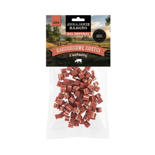 Marmurkowe kostki z wołowiny Jurajskie Ranczo - 100 g