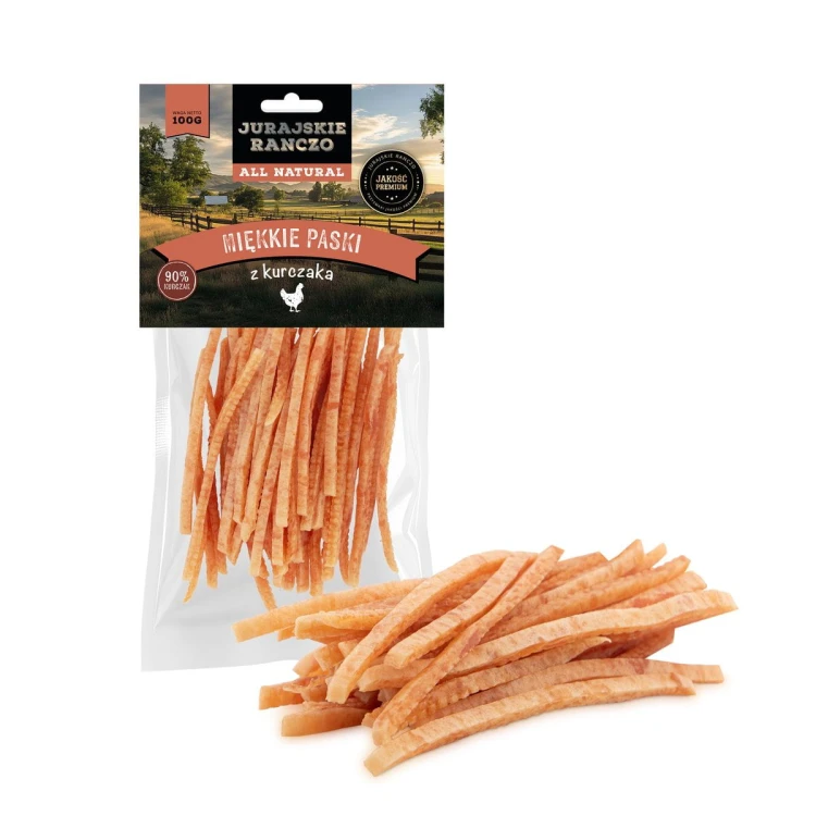 Miękkie paski z kurczaka Jurajskie Ranczo - 100 g