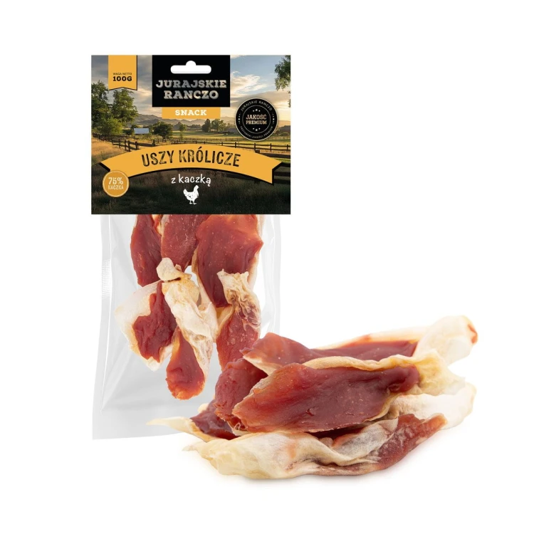 Uszy królicze z kaczką Jurajskie Ranczo - 100 g