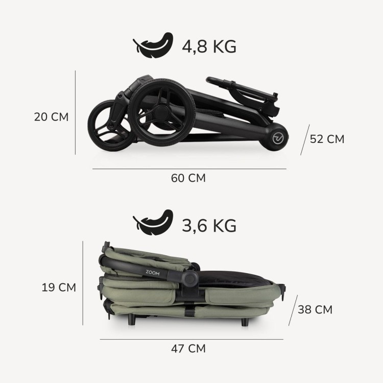 Wózek dla zwierząt Carinio ZOOM Olive