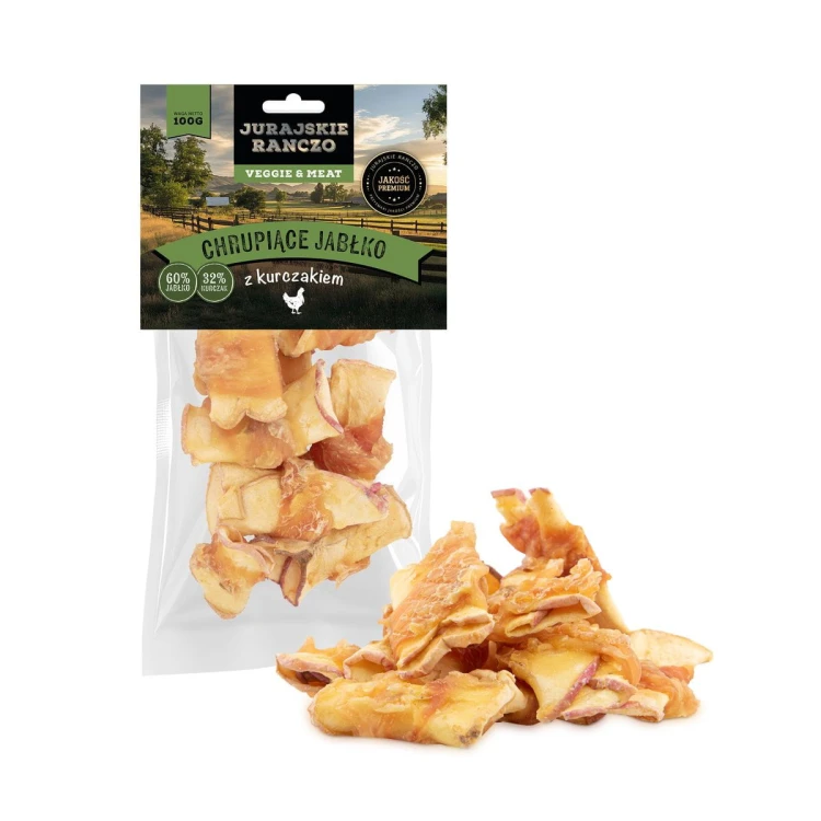 Chrupiące jabłko z kurczakiem Jurajskie Ranczo - 100 g