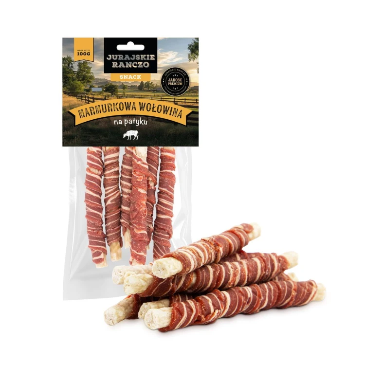 Marmurkowa wołowina na patyku Jurajskie Ranczo - 100 g
