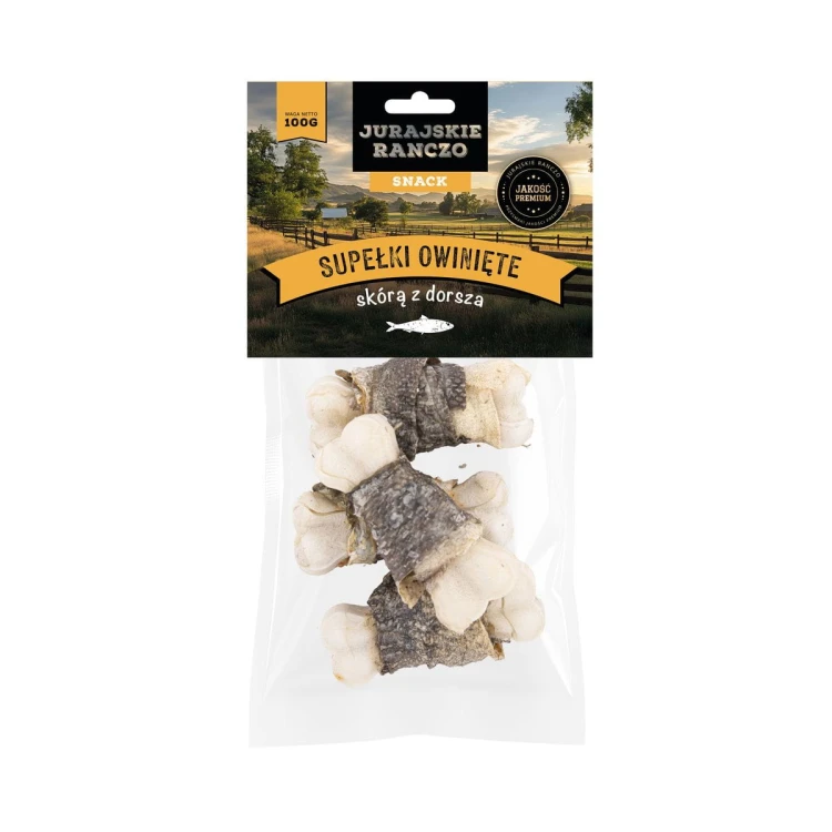 Supełki owinięte skórą z dorsza Jurajskie Ranczo - 100 g