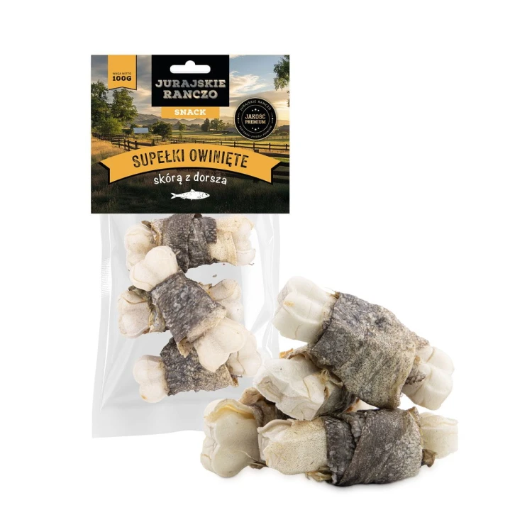 Supełki owinięte skórą z dorsza Jurajskie Ranczo - 100 g