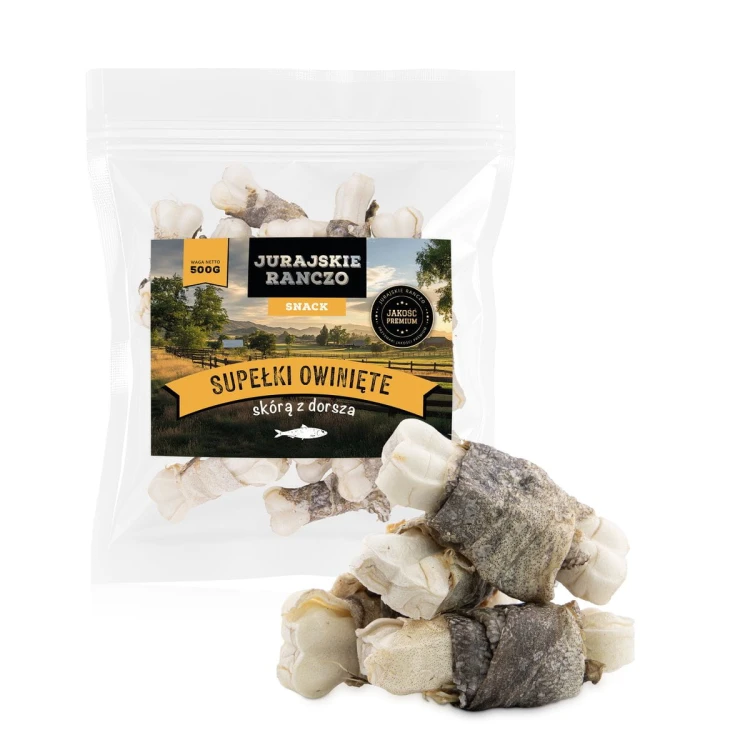 Supełki owinięte skórą z dorsza Jurajskie Ranczo - 500g