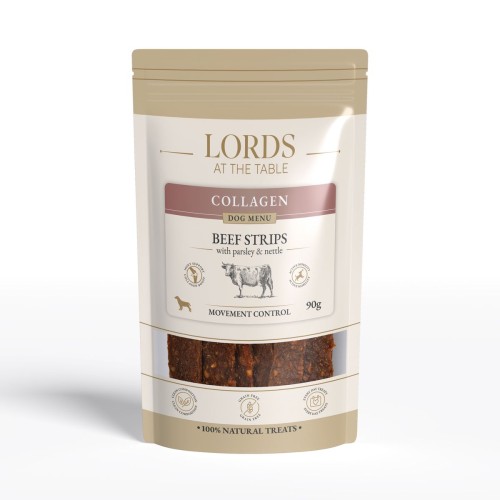 Paski wołowe z pietruszką i pokrzywą - Collagen Dog Menu LORDS - 90g