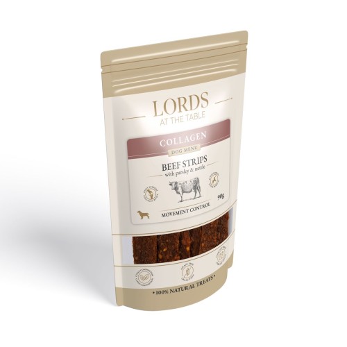 Paski wołowe z pietruszką i pokrzywą - Collagen Dog Menu LORDS - 90g