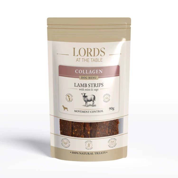 Paski jagnięce z miętą i szałwią - Collagen Dog Menu LORDS - 90g