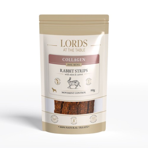 Paski z królika z miętą i marchewką - Collagen Dog Menu LORDS - 90g