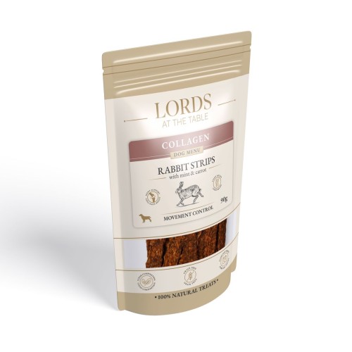Paski z królika z miętą i marchewką - Collagen Dog Menu LORDS - 90g
