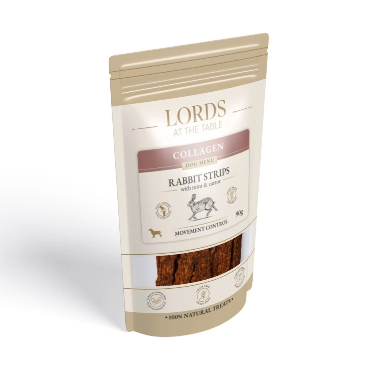 Paski z królika z miętą i marchewką - Collagen Dog Menu LORDS - 90g