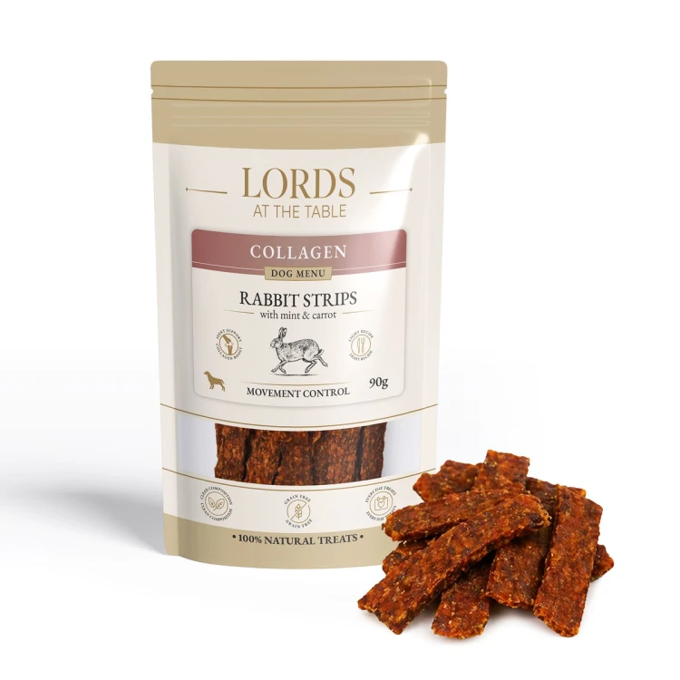 Paski z królika z miętą i marchewką - Collagen Dog Menu LORDS - 90g
