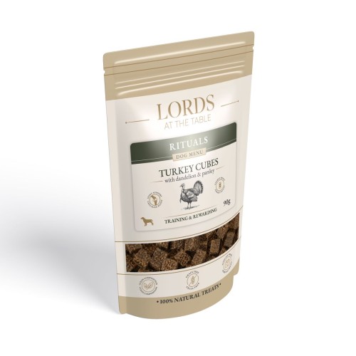 Kostki z indyka z mniszkiem lekarskim i pietruszką - Rituals Dog Menu LORDS - 90g