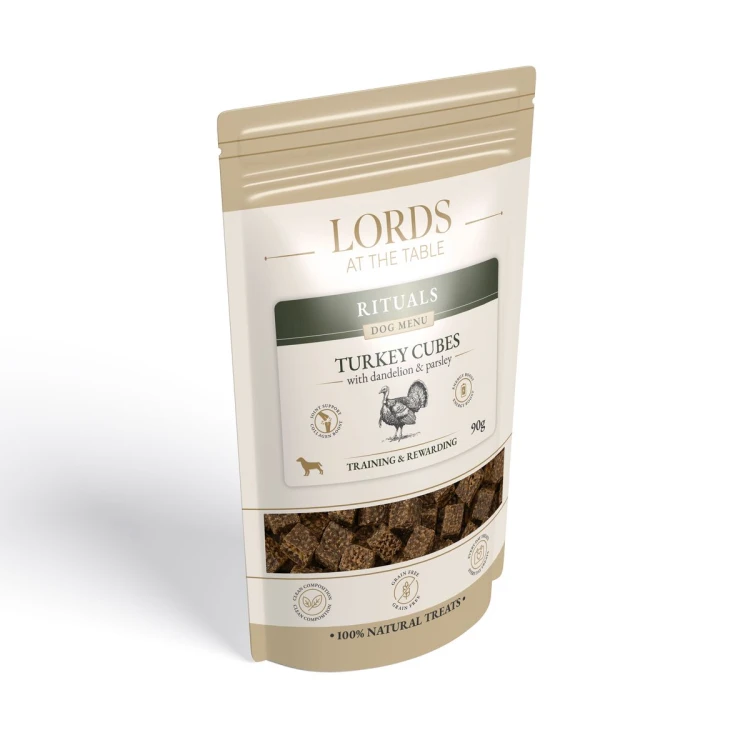 Kostki z indyka z mniszkiem lekarskim i pietruszką - Rituals Dog Menu LORDS - 90g