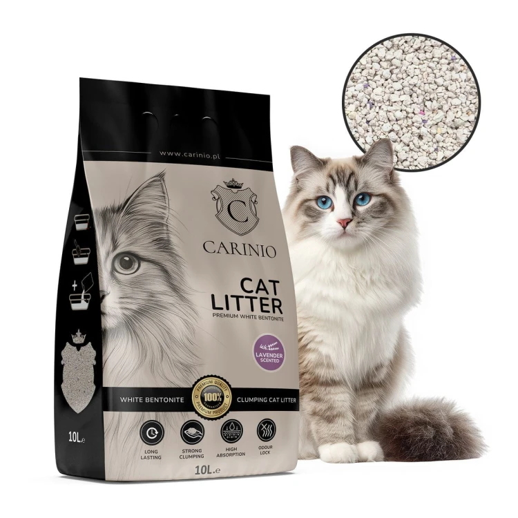 Żwirek bentonitowy Carinio Lavender 10l