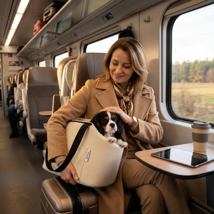 Torba, transporter dla zwierząt MilooPets - TRAVELLY Cream