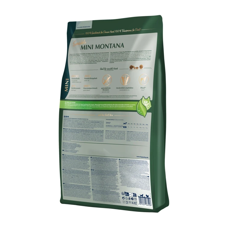 Mini Montana, bezzbożowa  karma sucha, dla psa, 4 kg