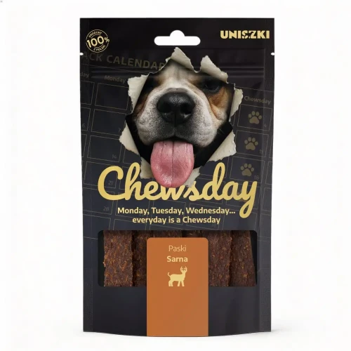 Uniszki CHEWSDAY Paski Mięsne Sarna dla psa 80g