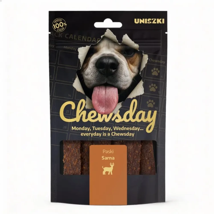 Uniszki CHEWSDAY Paski Mięsne Sarna dla psa 80g