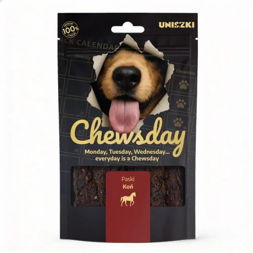 Uniszki CHEWSDAY Paski Mięsne Konina dla psa 80g