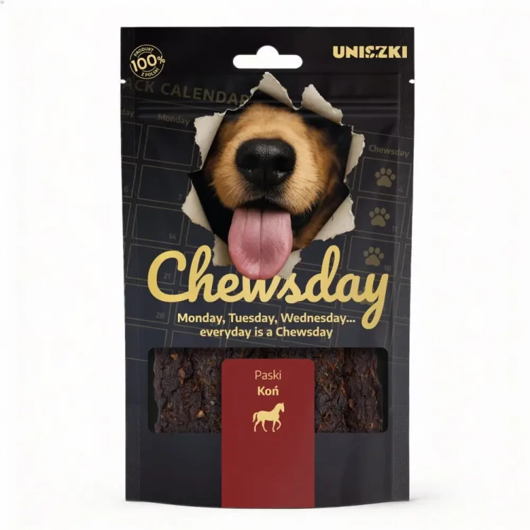 Uniszki CHEWSDAY Paski Mięsne Konina dla psa 80g