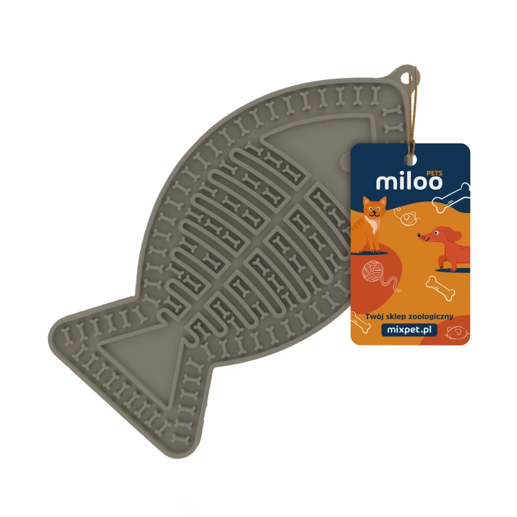 Mata do lizania dla psa lub kota MilooPets RYBKA 16x10cm - brązowa