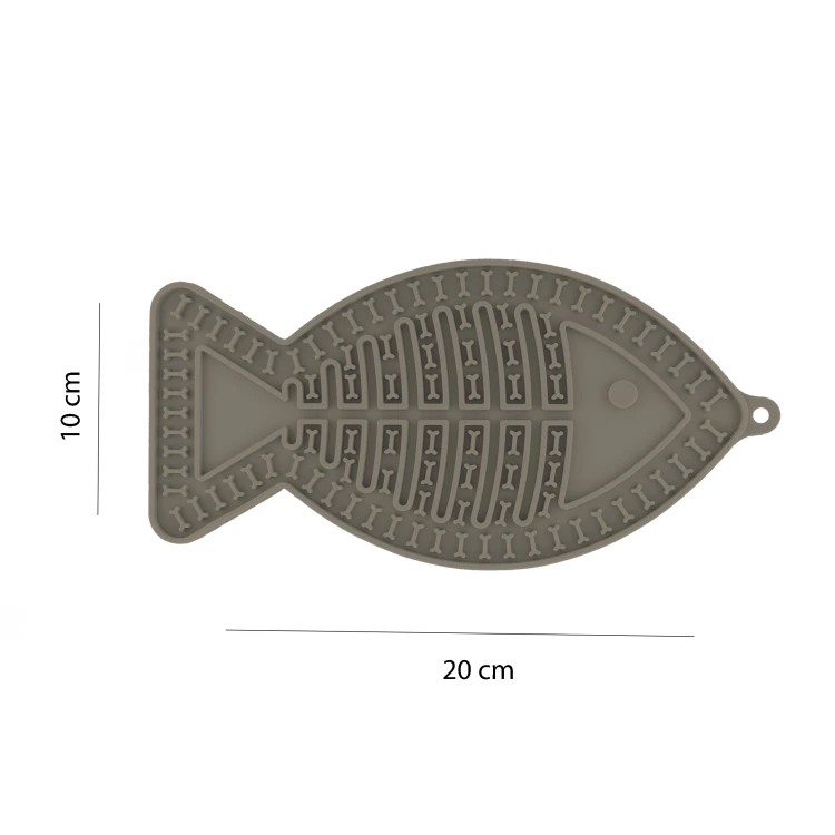 Mata do lizania dla psa lub kota MilooPets RYBKA 16x10cm - brązowa