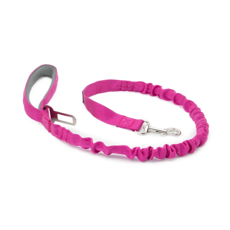 Smycz z amortyzatorem dla psa 130cm  MilooPets - ciemno różowa