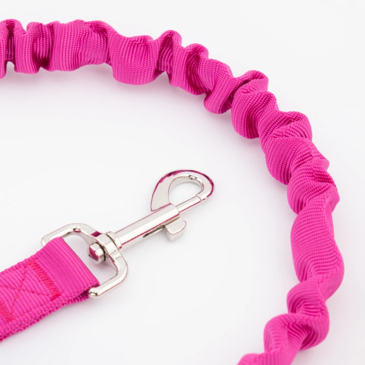 Smycz z amortyzatorem dla psa 130cm  MilooPets - ciemno różowa