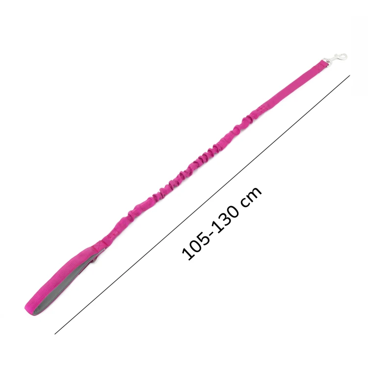 Smycz z amortyzatorem dla psa 130cm  MilooPets - ciemno różowa