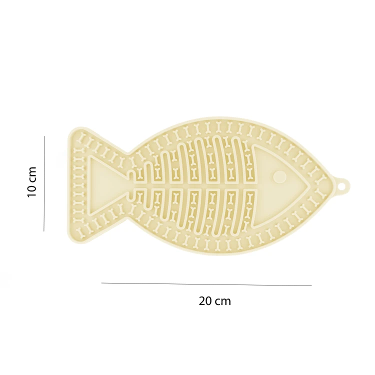 Mata do lizania dla psa lub kota MilooPets RYBKA 16x10cm - żółta