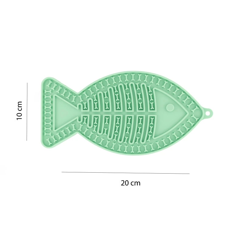 Mata do lizania dla psa lub kota MilooPets RYBKA 16x10cm - zielona