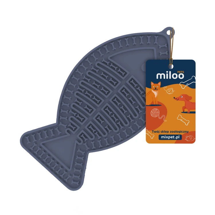 Mata do lizania dla psa lub kota MilooPets RYBKA 16x10cm - granatowa
