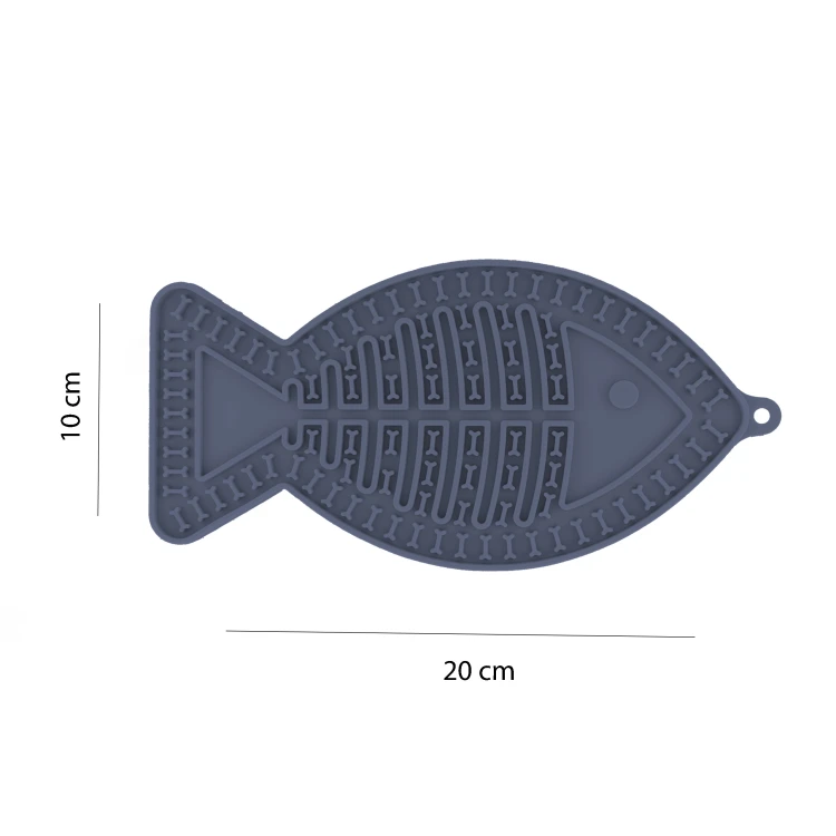 Mata do lizania dla psa lub kota MilooPets RYBKA 16x10cm - granatowa