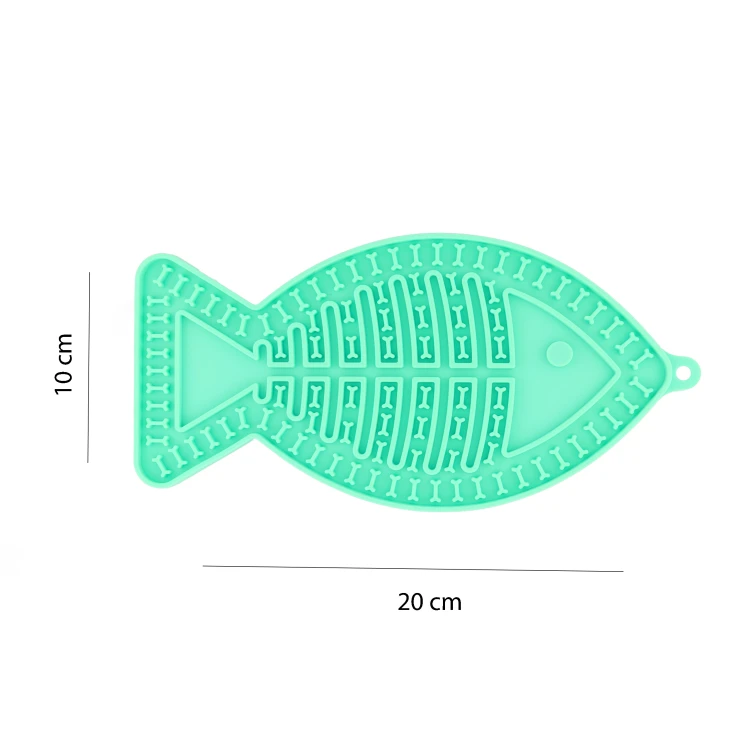 Mata do lizania dla psa lub kota MilooPets RYBKA 16x10cm - miętowa