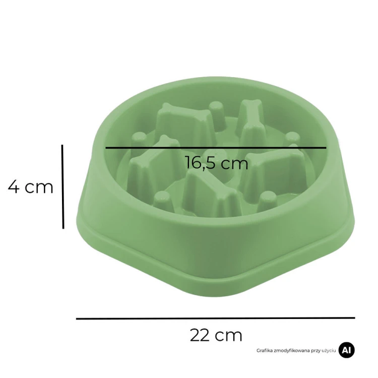 Miska dla psa na karmę spowalniająca jedzenie MilooPets - zielona