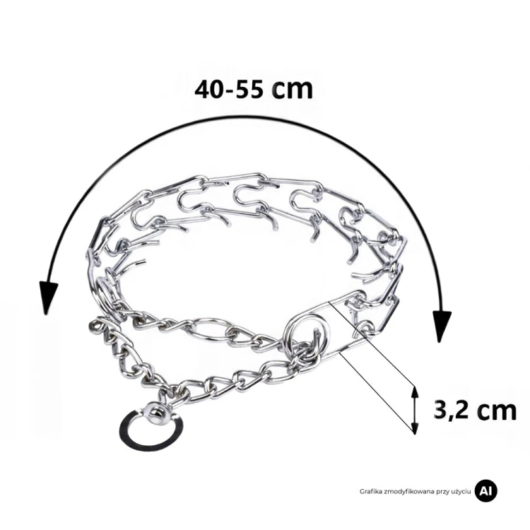 Kolczatka dla psa z zabezpieczeniem 3,5mm MilooPets - 55 cm