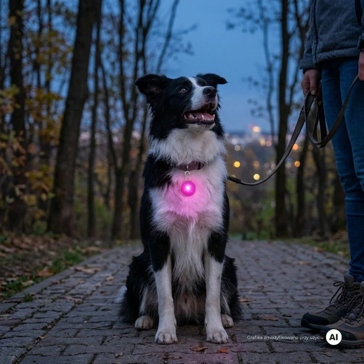 Świecąca lampka LED do obroży dla psa MilooPets - różowa