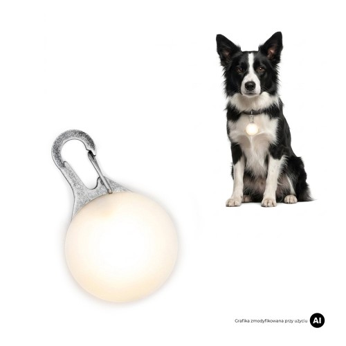 Świecąca lampka LED do obroży dla psa MilooPets - biała