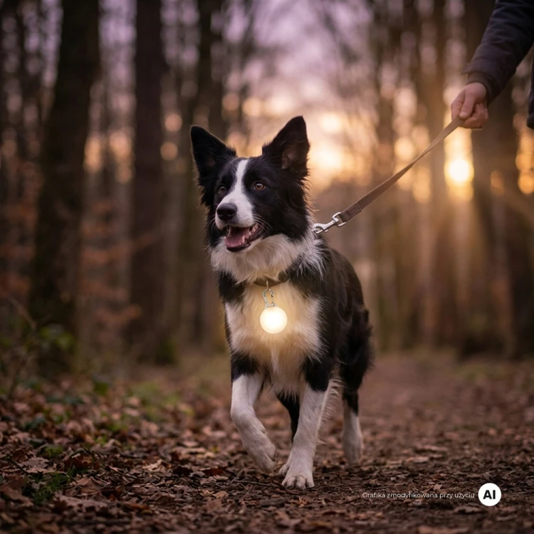 Świecąca lampka LED do obroży dla psa MilooPets - biała