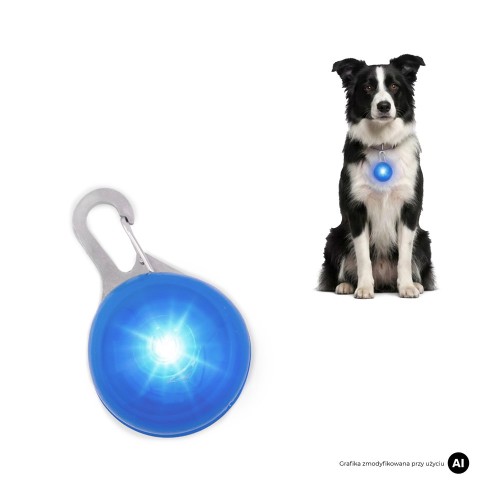 Świecąca lampka LED do obroży dla psa MilooPets - niebieska