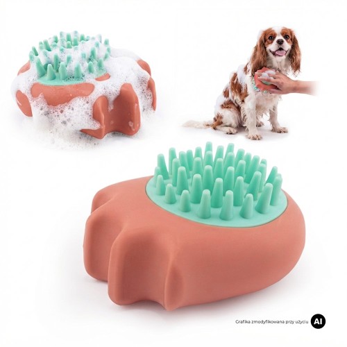 Szczotka na szampon do mycia psa MilooPets - pomarańczowa