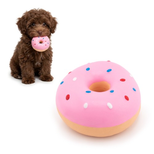 Zabawka dla psa piszcząca Donut YOKA - różowa
