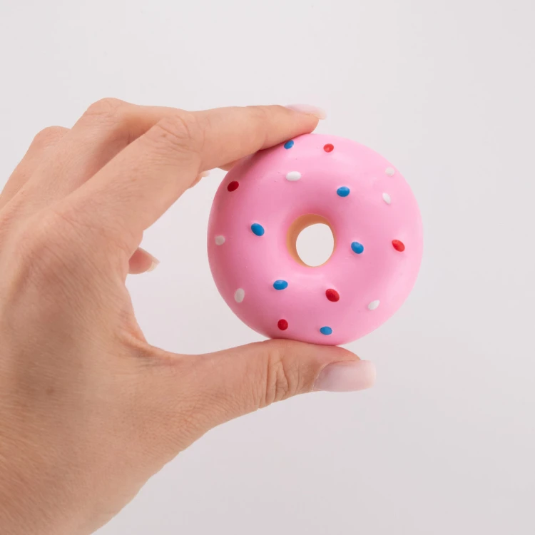 Zabawka dla psa piszcząca Donut YOKA - różowa