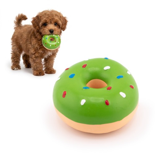 Zabawka dla psa piszcząca Donut YOKA - zielona