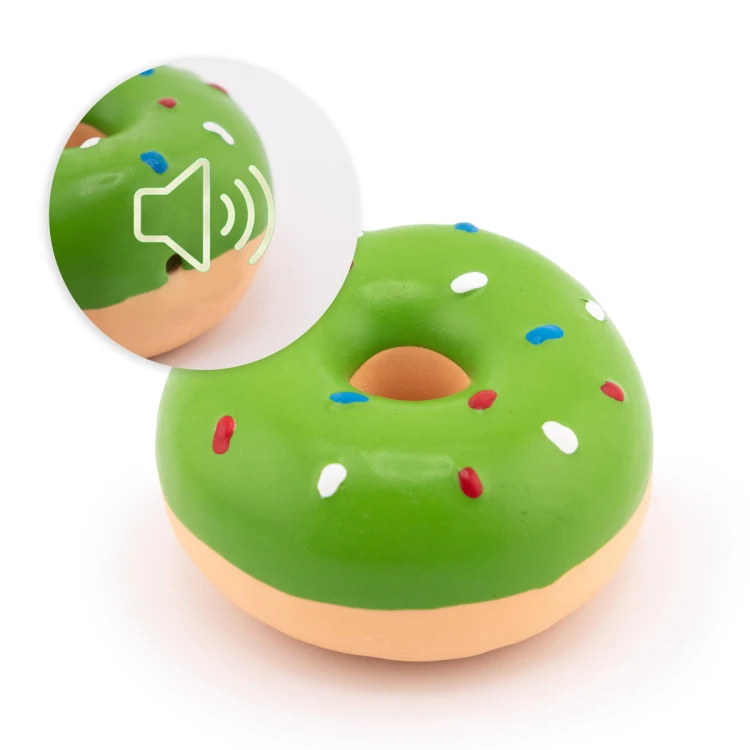Zabawka dla psa piszcząca Donut YOKA - zielona