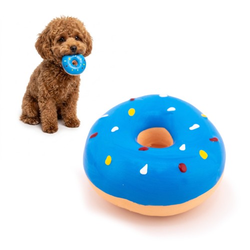 Zabawka dla psa piszcząca Donut YOKA - niebieska
